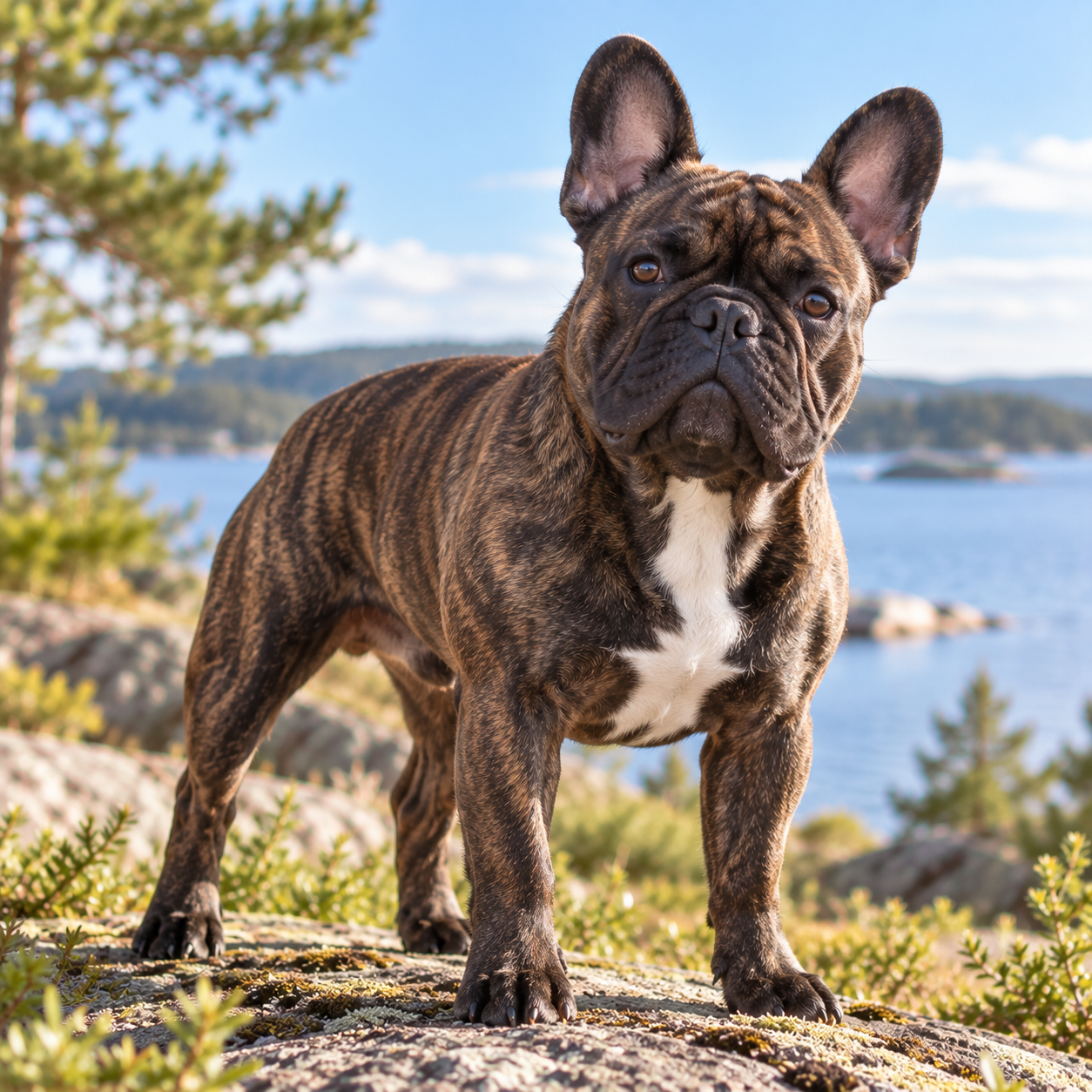Tigrerad fransk bulldogg